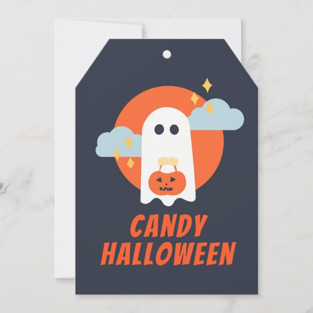Boo Cute Spöken Candy halloween Card (Framsida)
