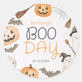 Boo-dagen skräck Halloween födelsedag Runt Klistermärke