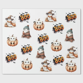 BOO-dagen Söt Vattenfärgsspöke Höst Presentpapper