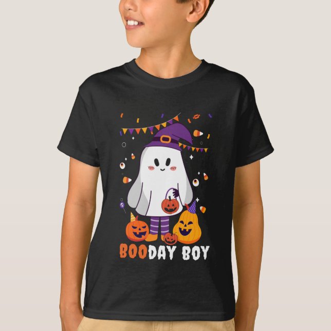 boo-day boy halloween birthday t shirt (Framsida)