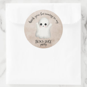 Boo Day Kawaii Ghost Halloween Birthday Runt Klistermärke