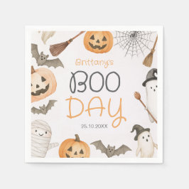 Boo Day Spooky Halloween Birthday Napkins Pappersservett