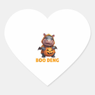 Boo Deng Tee Funny Moo Deng Costume Baby Hippo Hal Hjärtformat Klistermärke