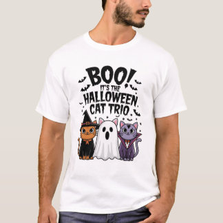 Boo det är Halloween Cat Trio T Shirt
