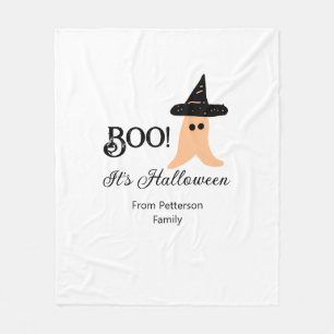 Boo det är Halloween från familjen namn orange spö Fleecefilt
