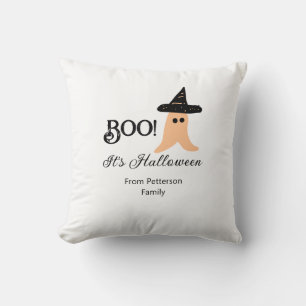 Boo det är Halloween från familjen namn orange spö Kudde
