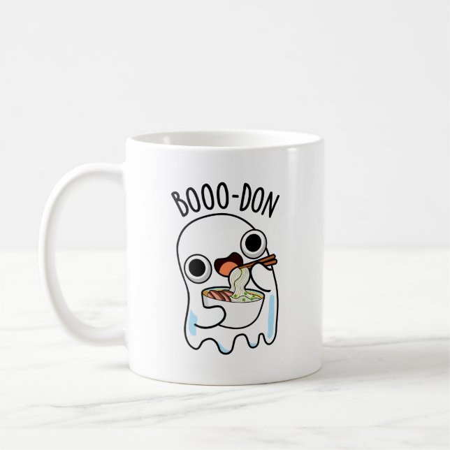 Boo-don Funny Ghost Udon Pun Kaffemugg (Vänster)