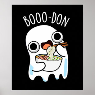 Boo-don Funny Ghost Udon Pun Mörk BG Poster