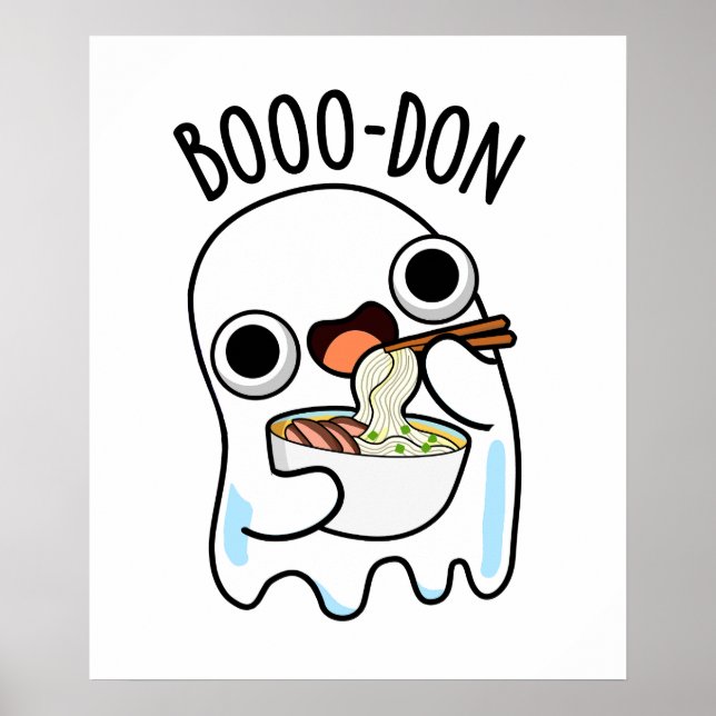 Boo-don Funny Ghost Udon Pun Poster (Framsidan)