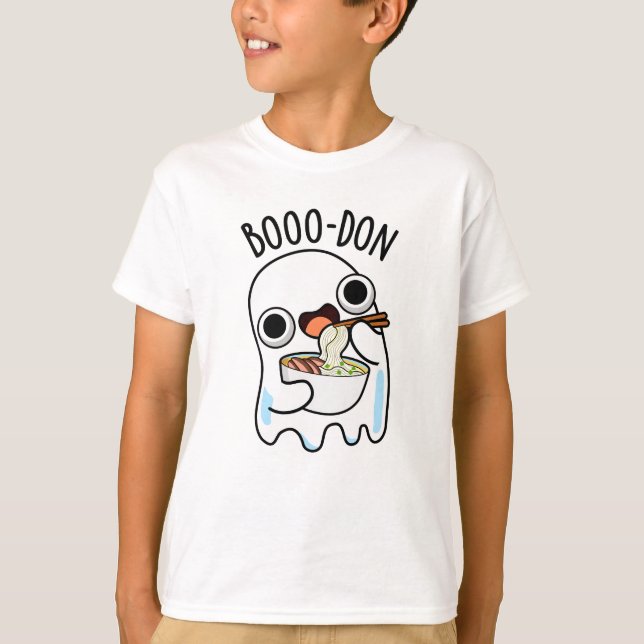 Boo-don Funny Ghost Udon Pun T Shirt (Framsida)