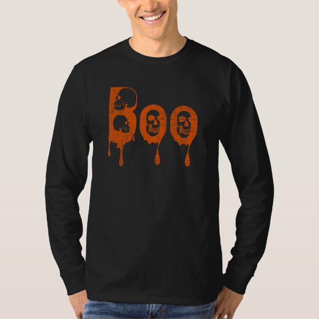 Boo Döskallar Halloween Kostym T Shirt (Framsida)