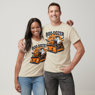 Boo-Dozer Halloween Construction Ghost Pumpkin T Shirt