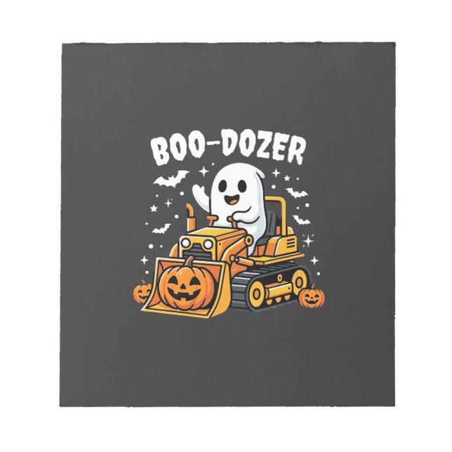 Boo Dozer Halloween Ghost Bulldozer_1 Anteckningsblock (Framsida)