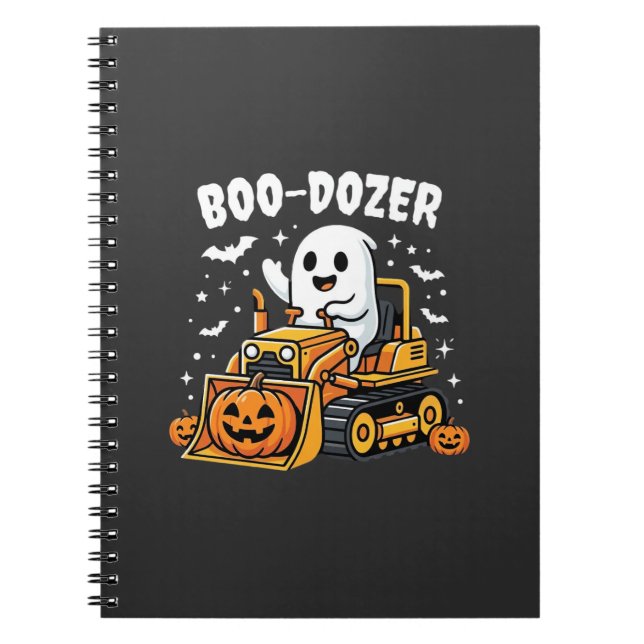 Boo Dozer Halloween Ghost Bulldozer_1 Anteckningsbok (Framsidan)