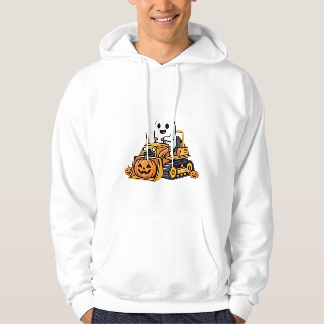 Boo Dozer Halloween Ghost Bulldozer_1 Hoodie (Framsida)