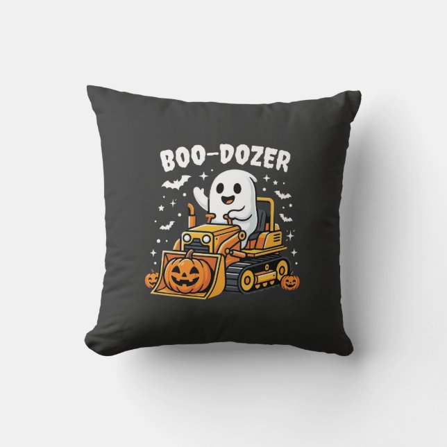 Boo Dozer Halloween Ghost Bulldozer_1 Kudde (Framsida)