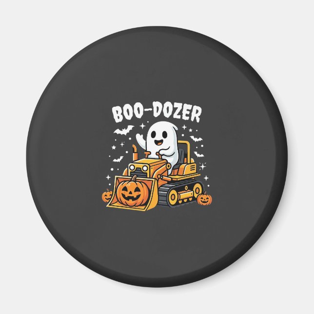 Boo Dozer Halloween Ghost Bulldozer_1 Magnet (Framsidan)