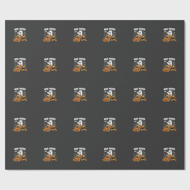 Boo Dozer Halloween Ghost Bulldozer_1 Presentpapper (Platt)