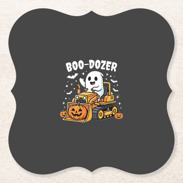 Boo Dozer Halloween Ghost Bulldozer_1 Underlägg Papper (Framsida)