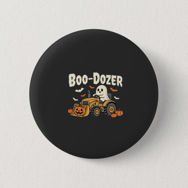 Boo-Dozer Halloween Ghost Bulldozer Design_1 Knapp (Framsida)