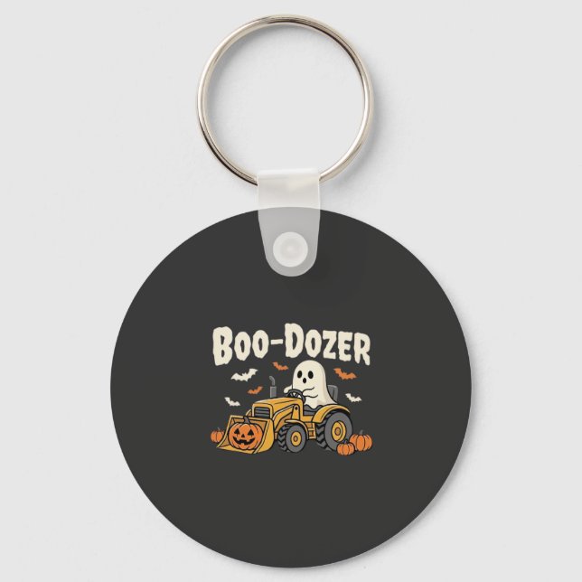 Boo-Dozer Halloween Ghost Bulldozer Design_1 Nyckelring (Framsida)
