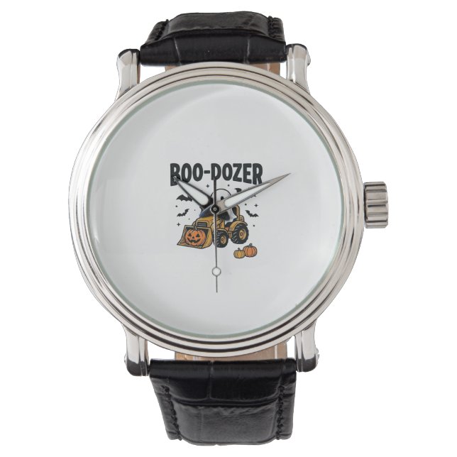 Boo-Dozer Halloween Spök Bulldozer Design_1 Armbandsur (Framsida)