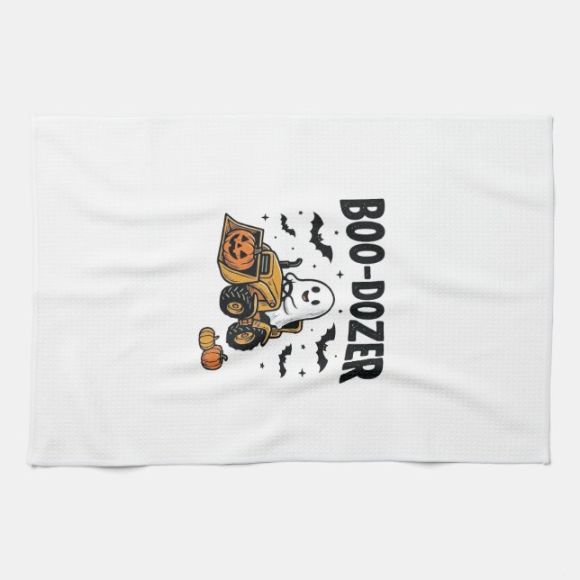 Boo-Dozer Halloween Spök Bulldozer Design_1 Kökshandduk (Horisontell)