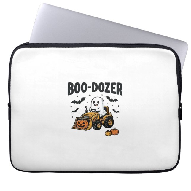 Boo-Dozer Halloween Spök Bulldozer Design_1 Laptop Fodral (Framsidan)
