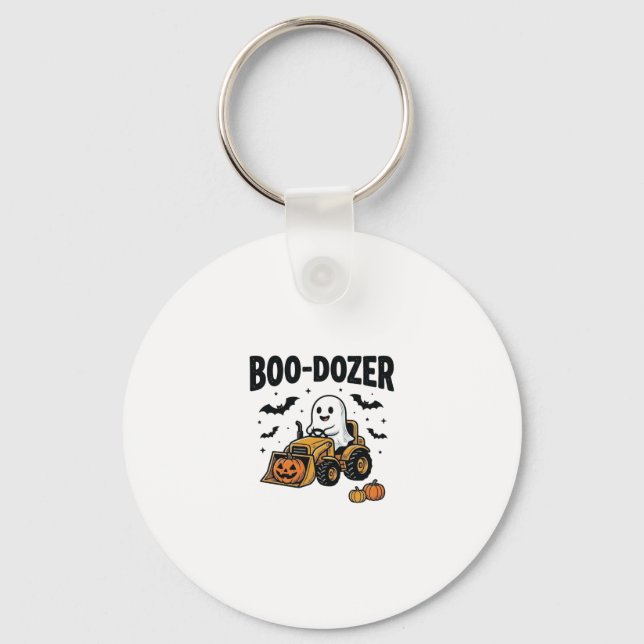 Boo-Dozer Halloween Spök Bulldozer Design_1 Nyckelring (Framsida)