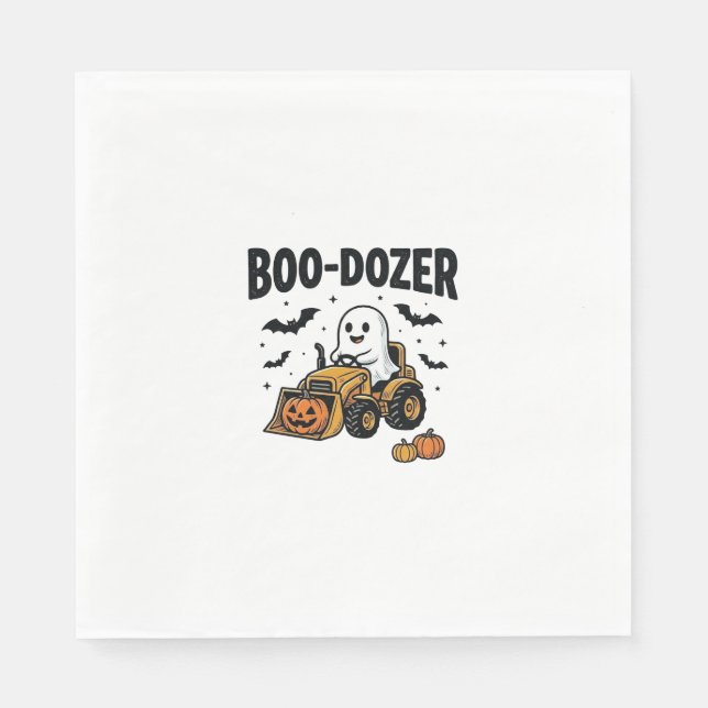 Boo-Dozer Halloween Spök Bulldozer Design_1 Pappersservett (Framsidan)