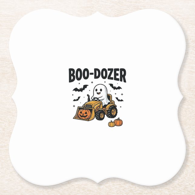 Boo-Dozer Halloween Spök Bulldozer Design_1 Underlägg Papper (Framsida)