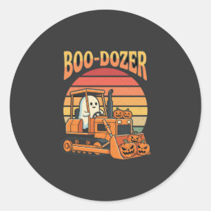 Boo-Dozer Halloween Spök Pumpar Bulldozer Runt Klistermärke