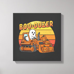 Boo Dozer Spöke Rolig Halloween Canvastryck