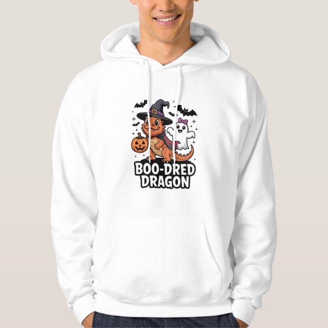 Boo-Dred Dragon Cute Halloween-design Hoodie (Framsida)