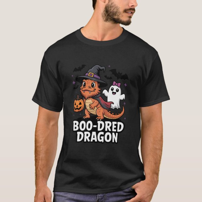 Boo-Dred Dragon Cute Halloween-design T Shirt (Framsida)
