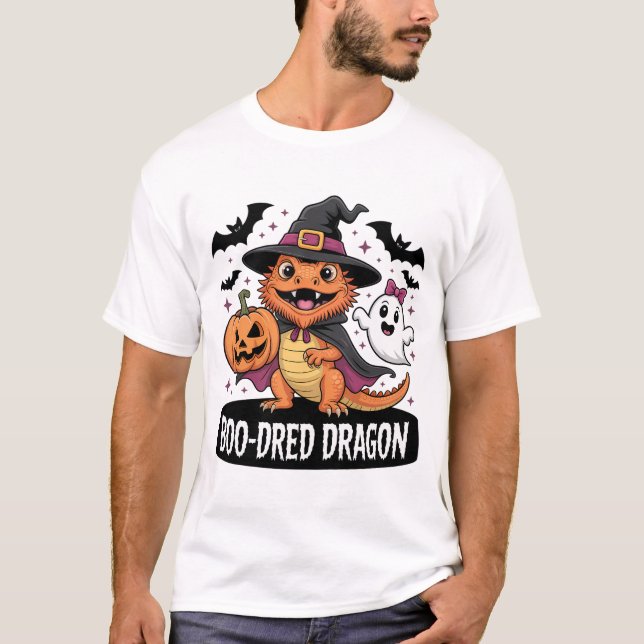 Boo-Dred Dragon Halloween Illustration T Shirt (Framsida)