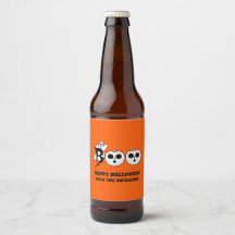 BOO! Etikettuppsättning för Halloween Ghost Beer F
