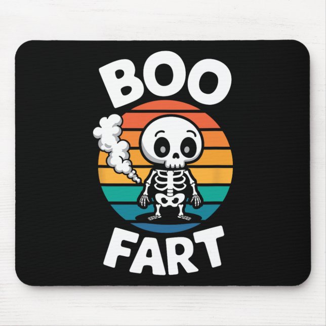 Boo Fart Funny Farting Skeleton for Halloween Musmatta (Framsidan)