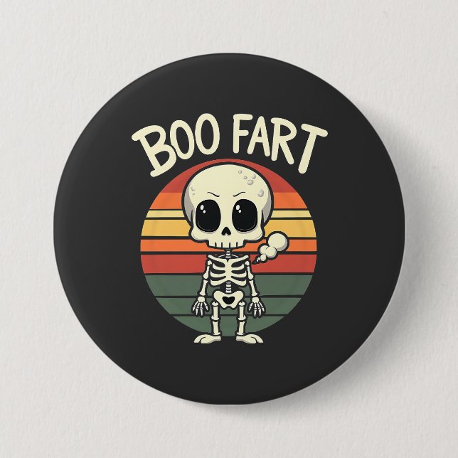 Boo fart Funny Spooky Pastel Ghost Goth Retro Knapp (Framsida)