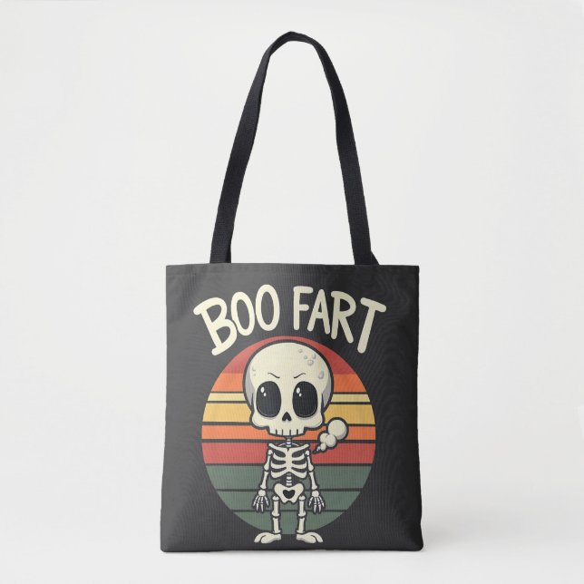 Boo fart Funny Spooky Pastel Ghost Goth Retro Tygkasse (Framsida)