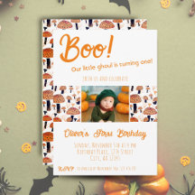 Boo Första Födelsedag Svamp Halloween Höst 