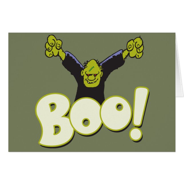BOO Frankenstein Monster Funny Halloween OBS Kort (Framsidan Horizontal)