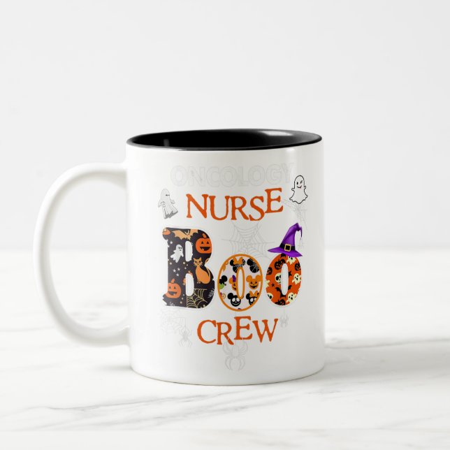 Boo Funny Crew Halloween Doctor Nurse Nursing Boo Två-Tonad Mugg (Vänster)