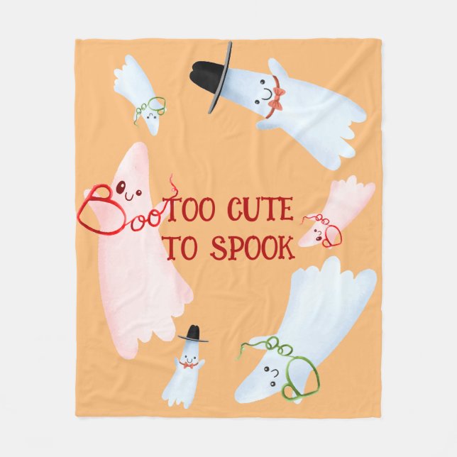 BOO Funny Cute Little Ghost Halloween Baby Nursery Fleecefilt (Framsidan)