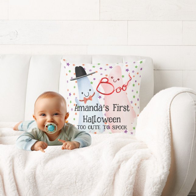 BOO Funny Cute Little Ghost Halloween Baby Nursery Kudde (BOO Funny Cute Little Ghost Halloween Baby Nursery Throw Pillow Baby Nursery Baby 1st Halloween )