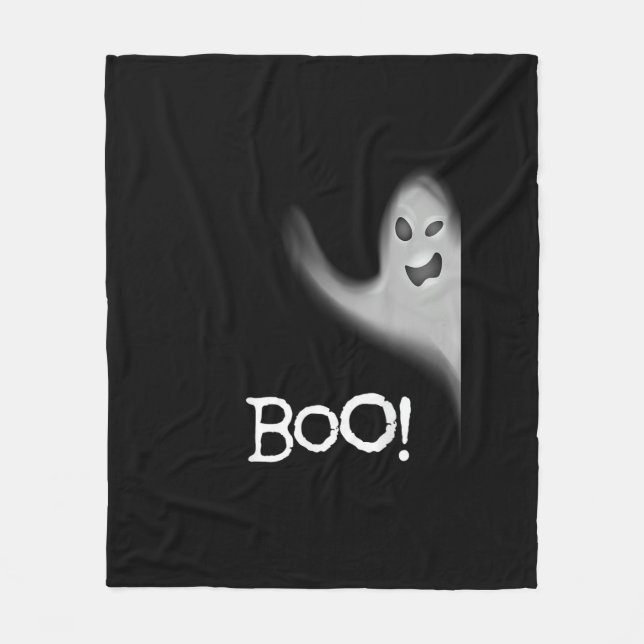 Boo Funny Gömmande Peekabo Scary Halloween Fleecefilt (Framsidan)