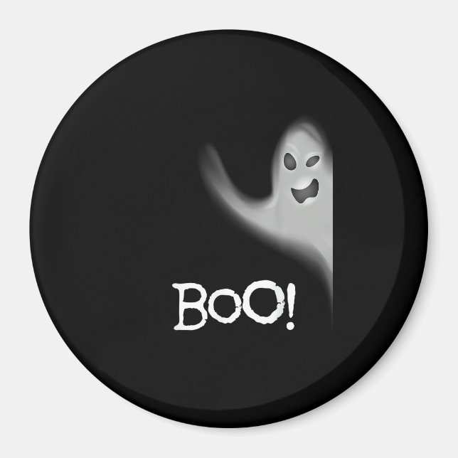 Boo Funny Gömmande Peekabo Scary Halloween Magnet (Framsidan)