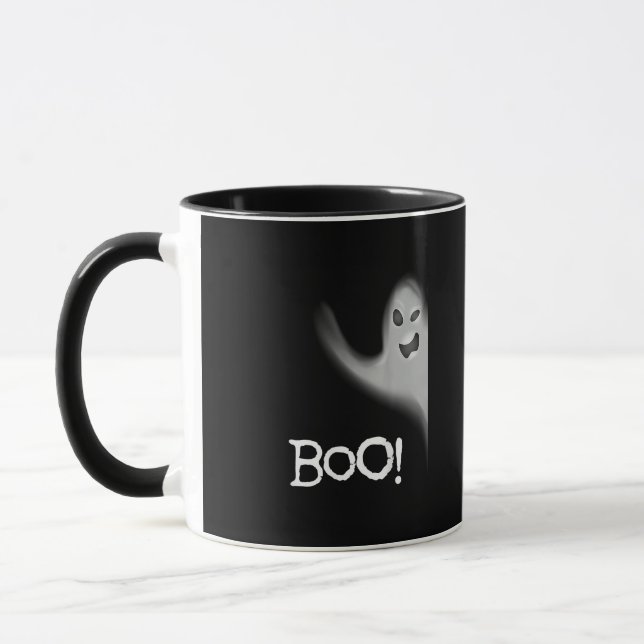 Boo Funny Gömmande Peekabo Scary Halloween Mugg (Vänster)