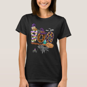 Boo Funny Halloween Costume with Witch's Broom and T Shirt
