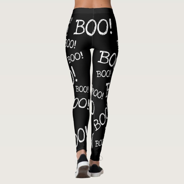 Boo! Funny Halloween Ghost Boo Butt Leggings (Baksida)
